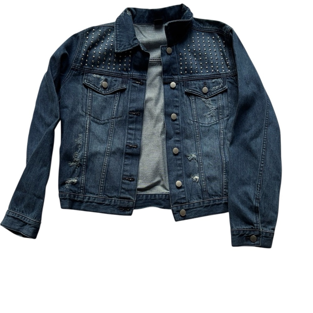 Tinseltown Studded Blue Jean Jacket